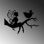 Wallity Fairy - 434 Escultura de pared de metal negra